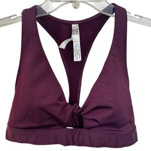 PINK Victoria's Secret Twist Front Racerback Ultimate Maroon Sports Bra Large